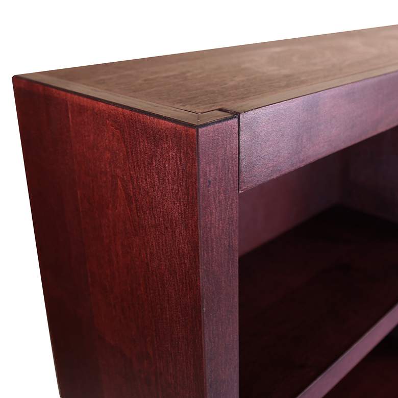 Image 3 Kassa 72" Wide Cherry Wood 12-Shelf Wall Storage Bookcase more views