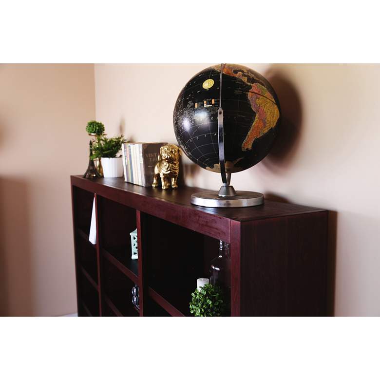 Image 6 Kassa 72" Wide Cherry Wood 12-Shelf Wall Storage Bookcase more views