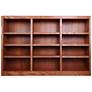 Kassa 72" Wide Dry Oak Wood 12-Shelf Wall Storage Bookcase