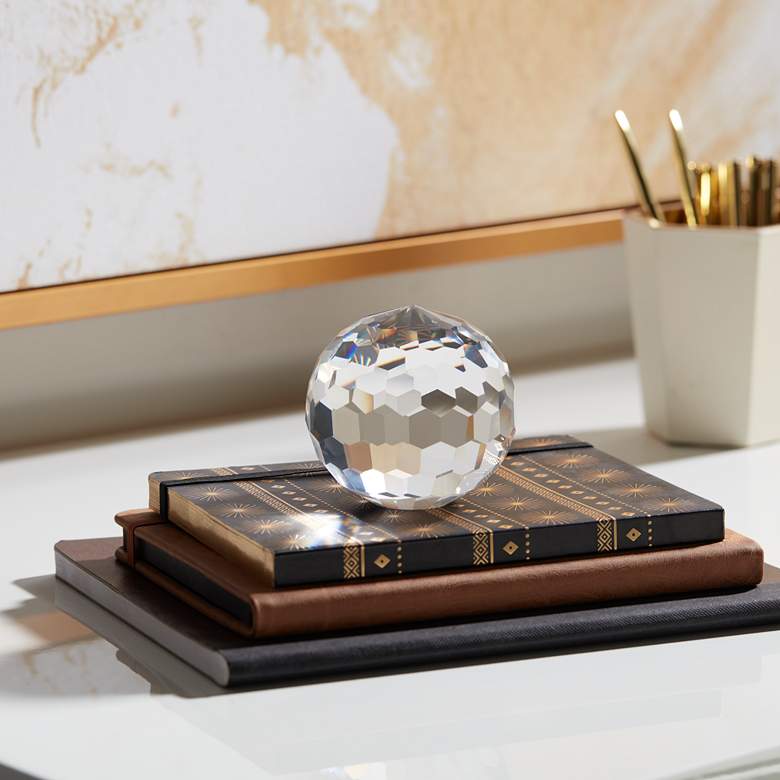 Image 2 Kassady Clear Crystal Ball Paperweight