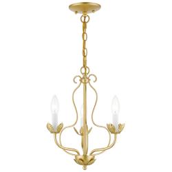 Katarina 13" Wide Soft Gold 3-Light Chandelier