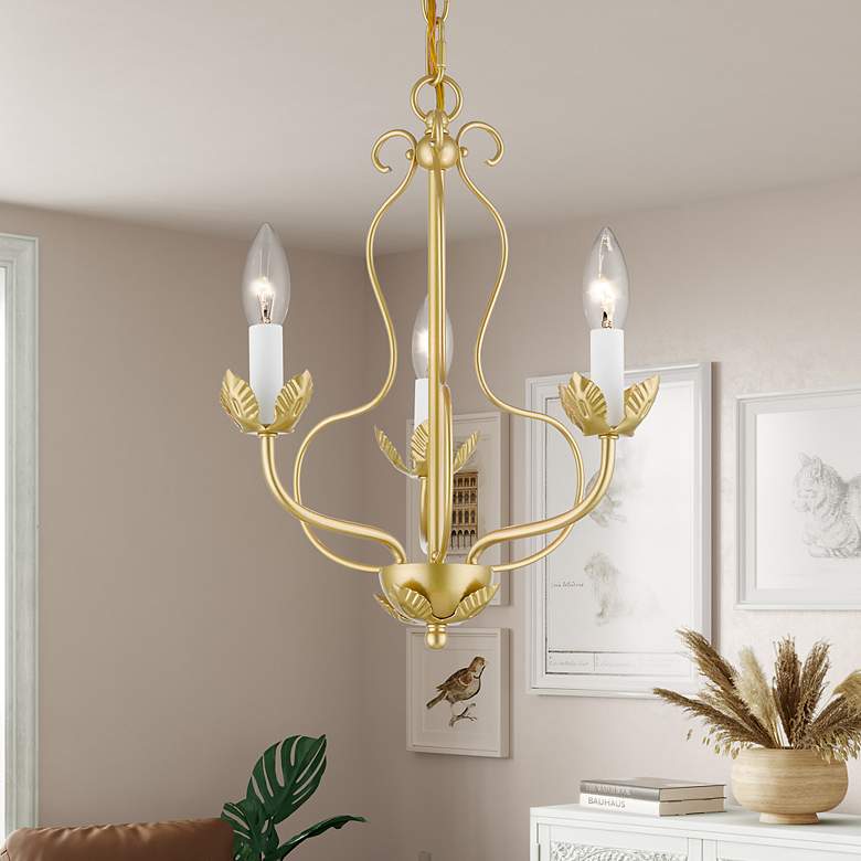 Image 1 Katarina 13" Wide Soft Gold 3-Light Chandelier