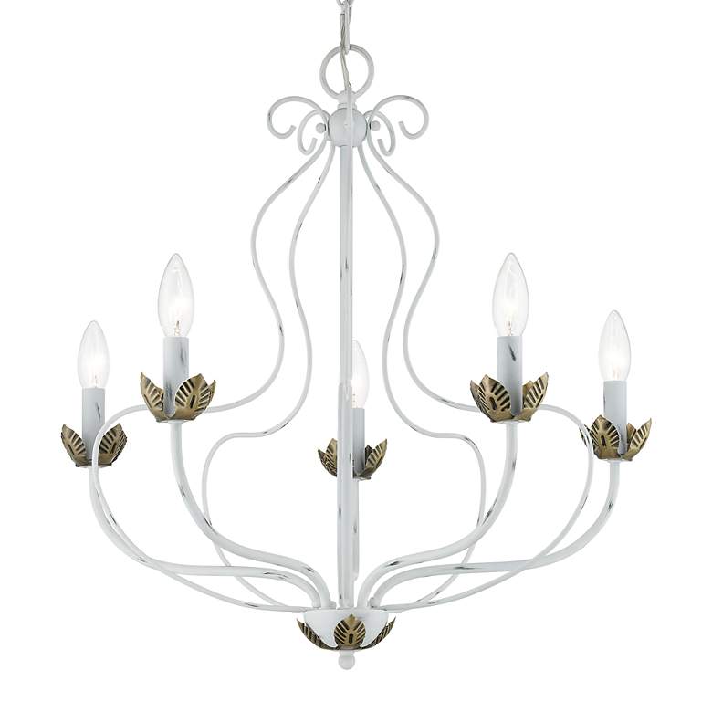 Image 3 Katarina 23" Wide Antique White 5-Light Chandelier more views