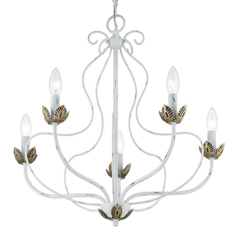 Image 4 Katarina 23" Wide Antique White 5-Light Chandelier more views