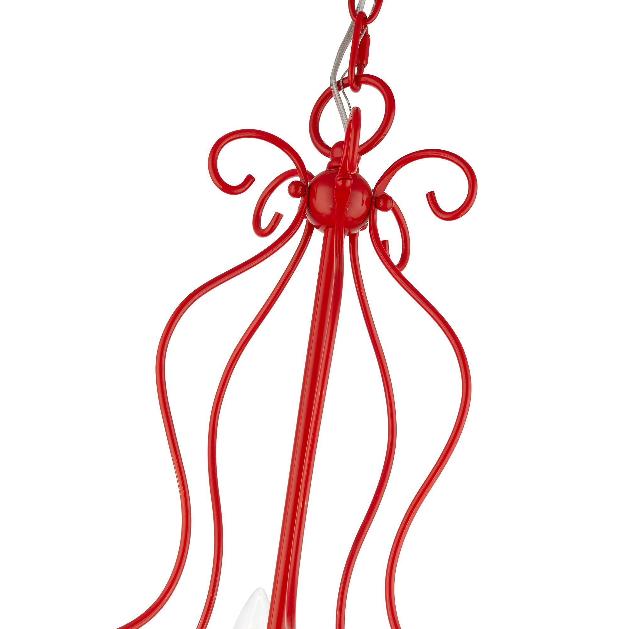 Katarina 23" Wide Shiny Red 5-Light Chandelier in scene