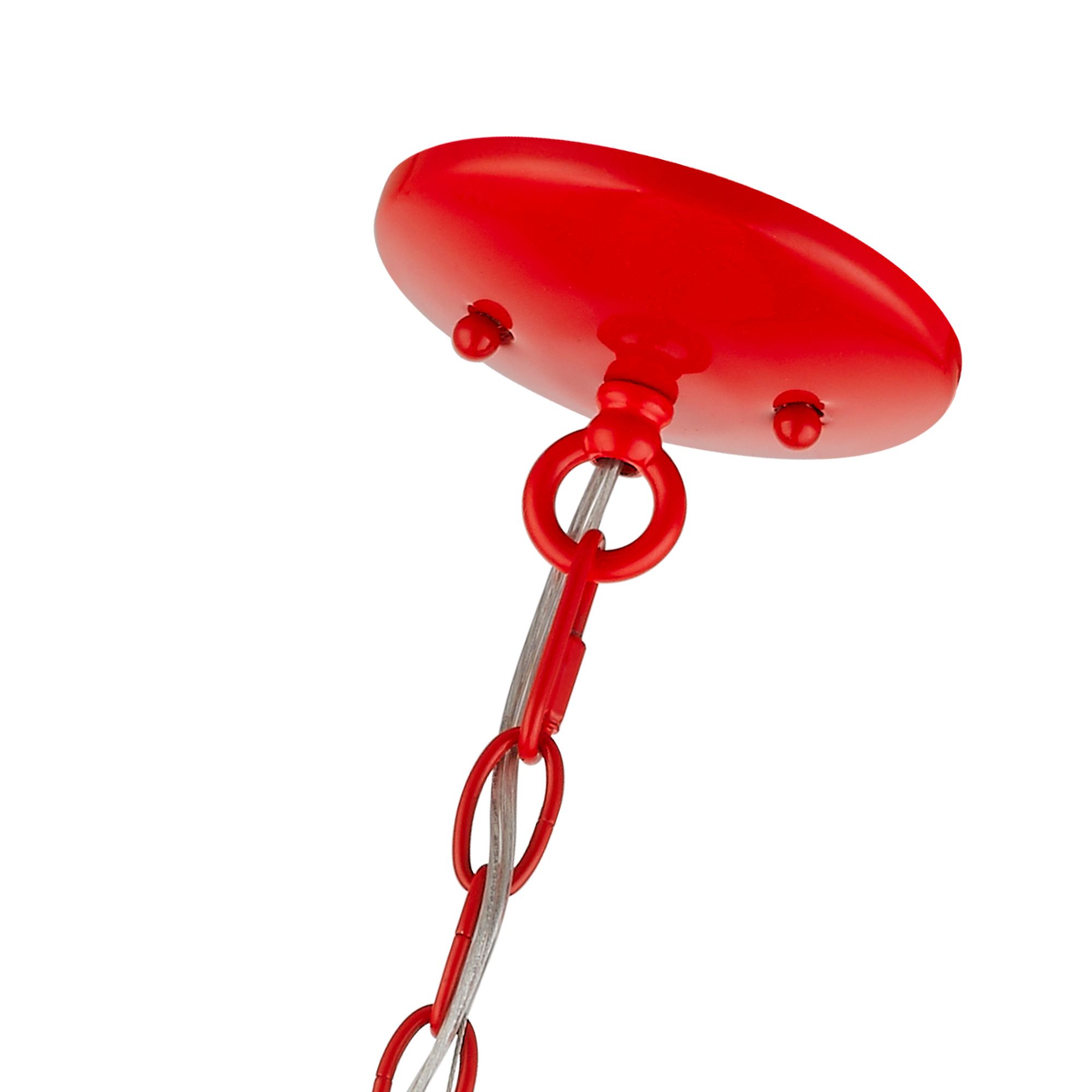 Katarina 23" Wide Shiny Red 5-Light Chandelier in scene