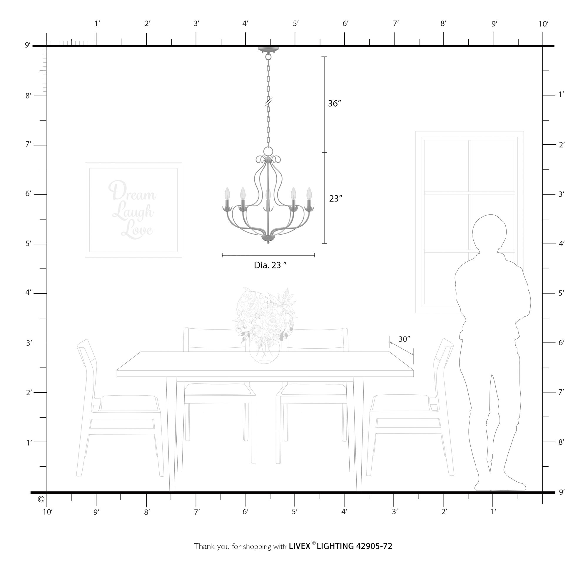 Katarina 23" Wide Shiny Red 5-Light Chandelier in scene