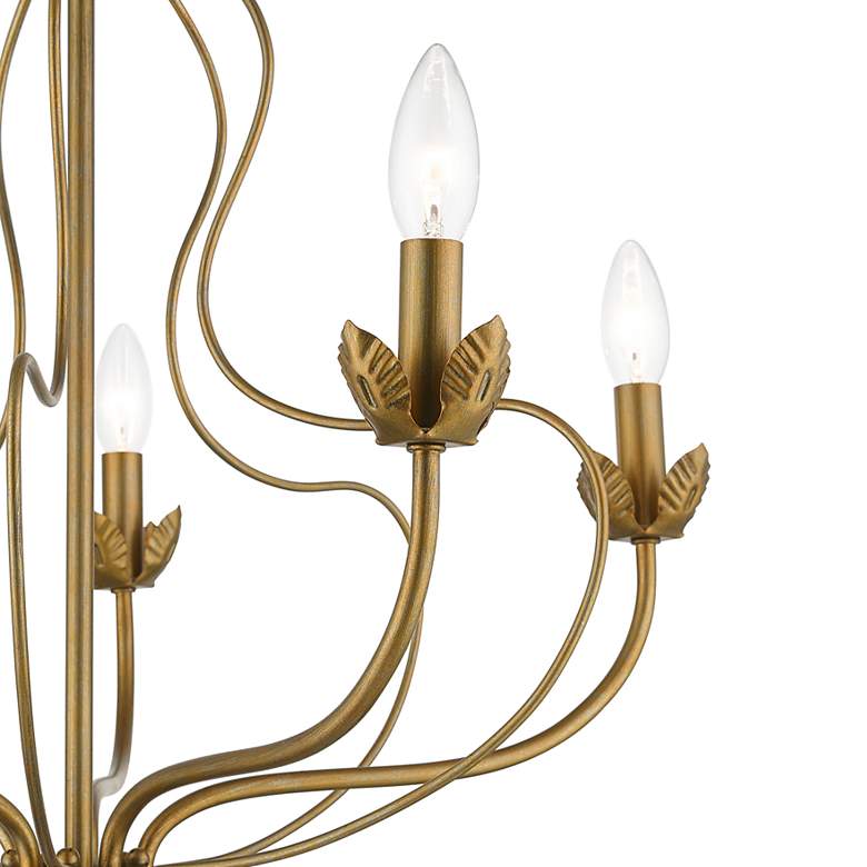 Image 4 Katarina 23"W Antique Gold Leaf 5-Light Floral Chandelier more views