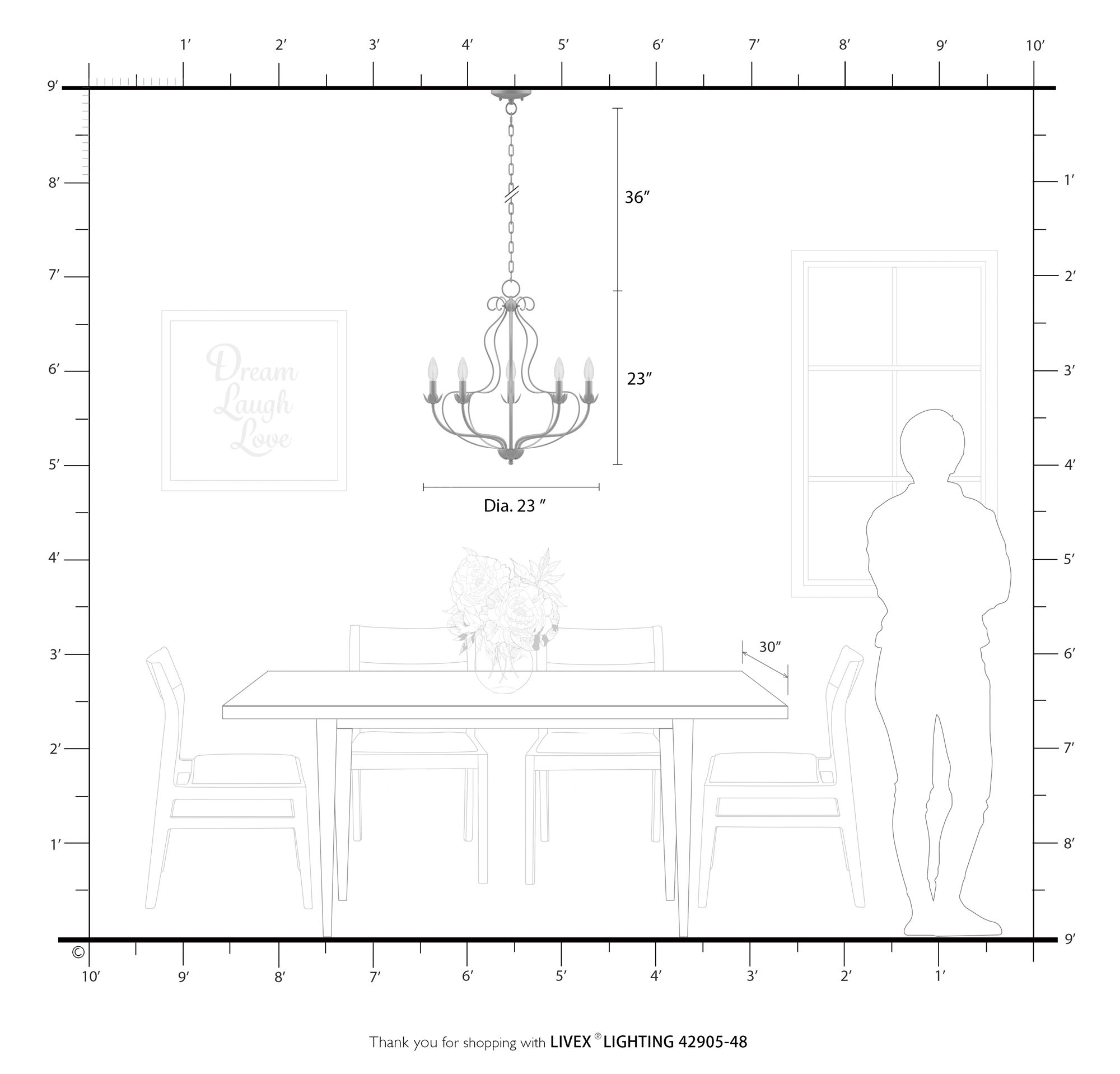 Katarina 23"W Antique Gold Leaf 5-Light Floral Chandelier in scene