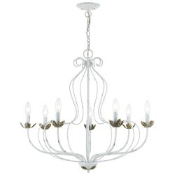 Katarina 28" Wide Antique White 7-Light Chandelier