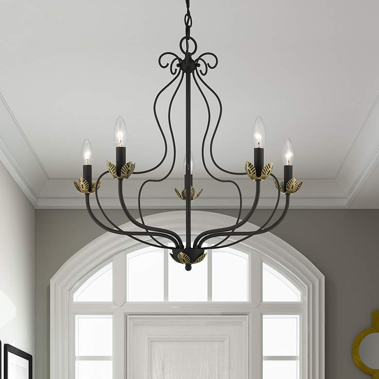 Image 1 Katarina 5 Light Black Chandelier