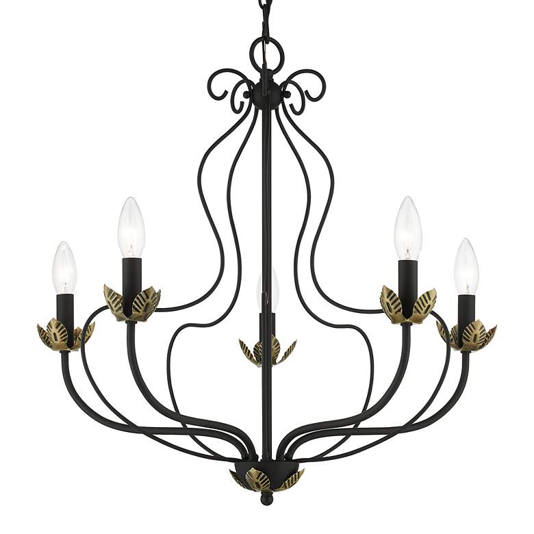 Image 3 Katarina 5 Light Black Chandelier more views