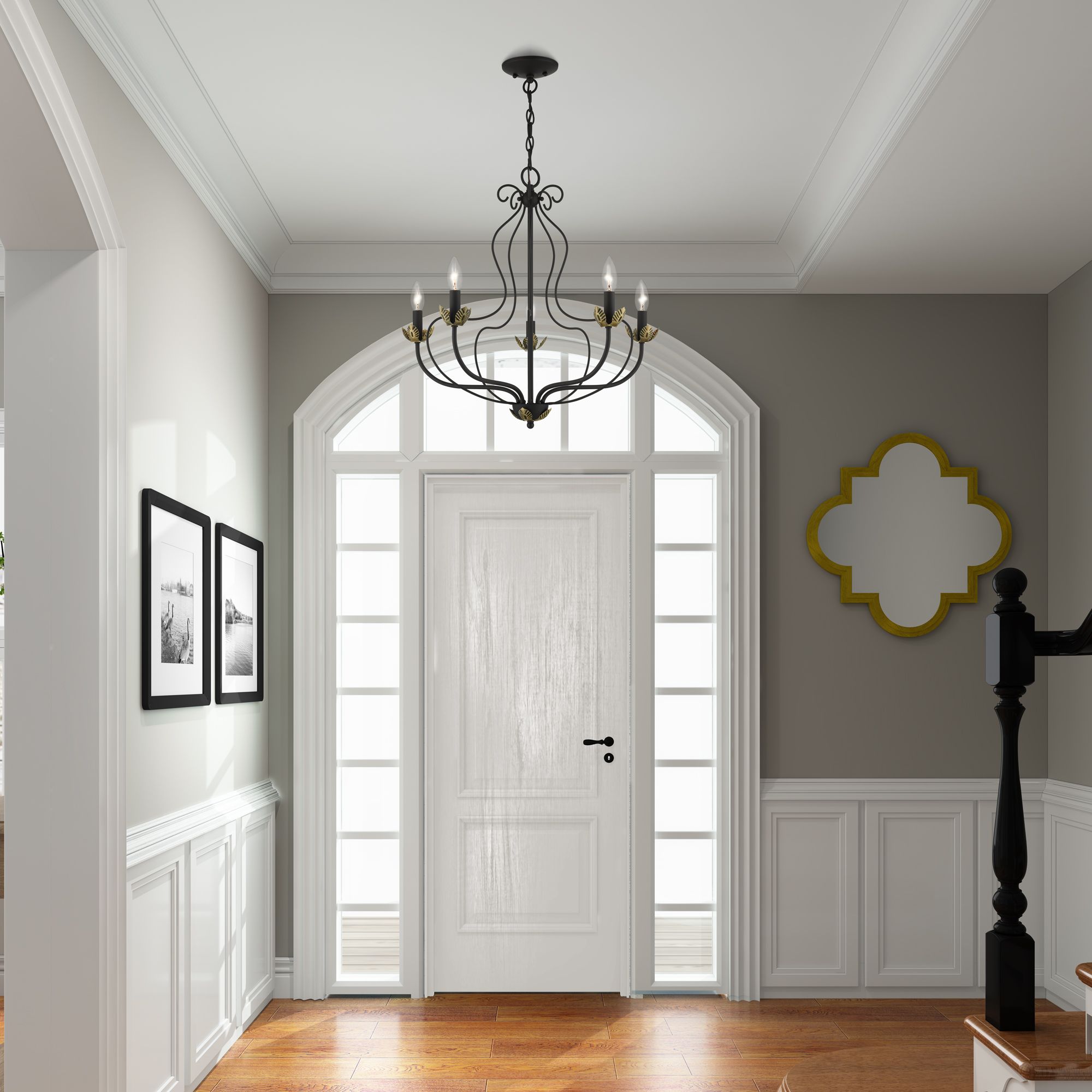 Katarina 5 Light Black Chandelier