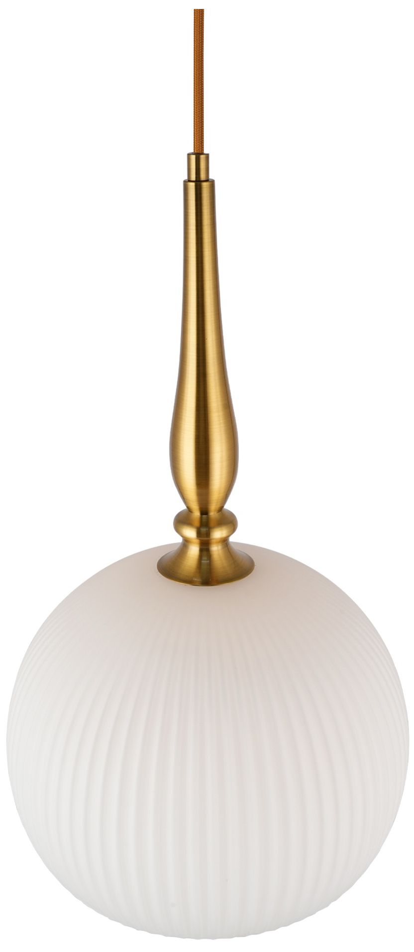 Image 2 Kate 10" Wide Brushed Brass, White Pendant more views