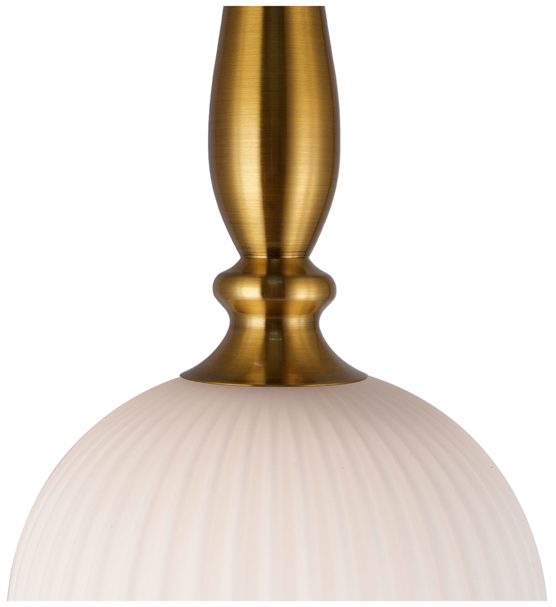Image 3 Kate 10" Wide Brushed Brass, White Pendant more views
