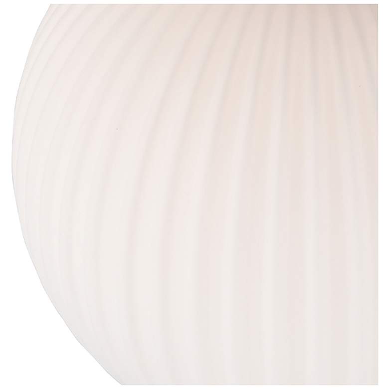 Image 4 Kate 13.8" Wide Brushed Brass Pendant w/ White Ribbed Shade more views