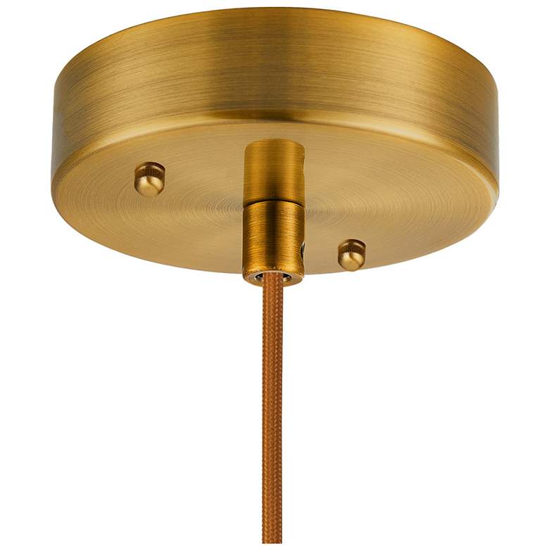 Image 5 Kate 13.8" Wide Brushed Brass Pendant w/ White Ribbed Shade more views