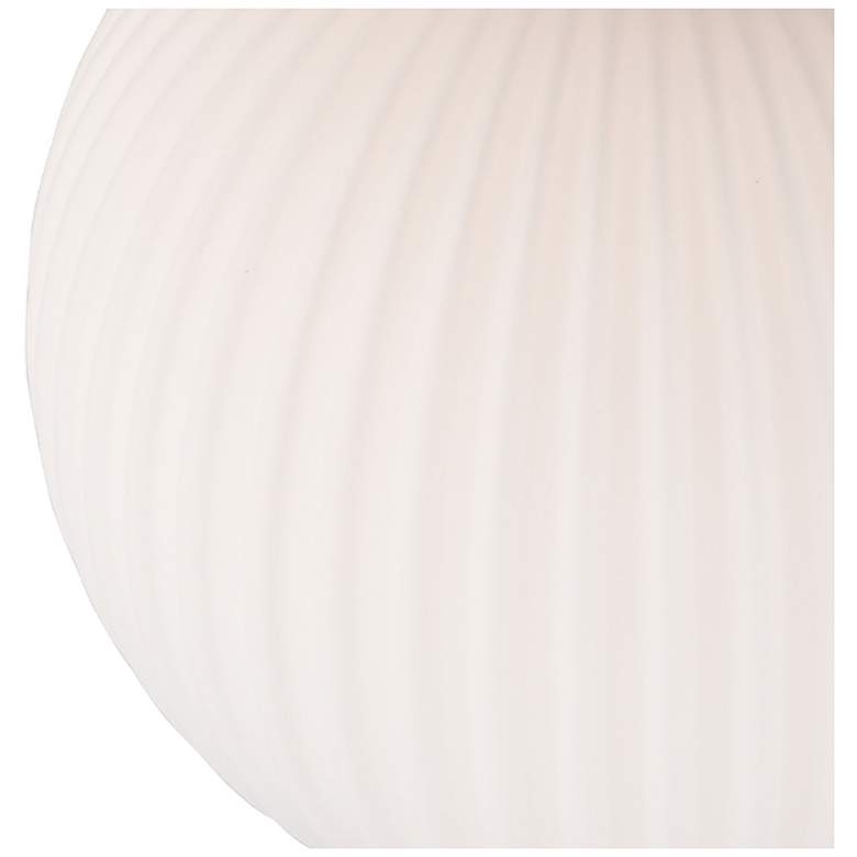 Image 4 Kate 9.8" Wide Brushed Brass Pendant w/ White Ribbed Shade more views