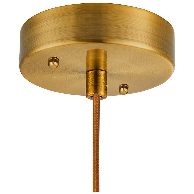 Image 5 Kate 9.8" Wide Brushed Brass Pendant w/ White Ribbed Shade more views