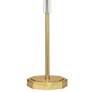 Kate Brass Metal Buffet Table Lamp with Pearl Gray Shade