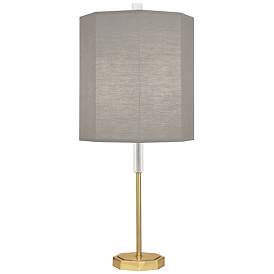 Image1 of Kate Brass Metal Buffet Table Lamp with Smoke Gray Shade