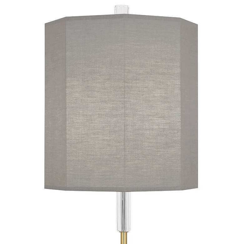 Image 2 Kate Brass Metal Buffet Table Lamp with Smoke Gray Shade more views