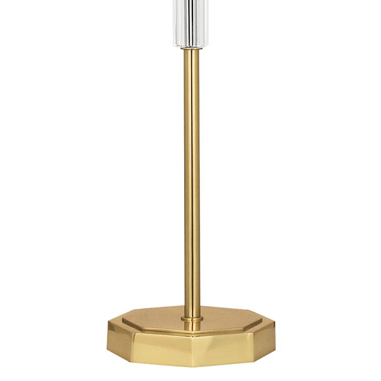 Image 4 Kate Brass Metal Buffet Table Lamp with Smoke Gray Shade more views