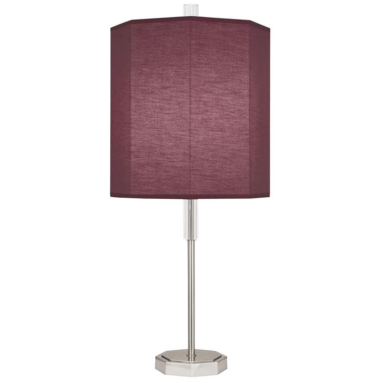 Image 2 Kate Polished Nickel Buffet Table Lamp w/ Vintage Wine Shade