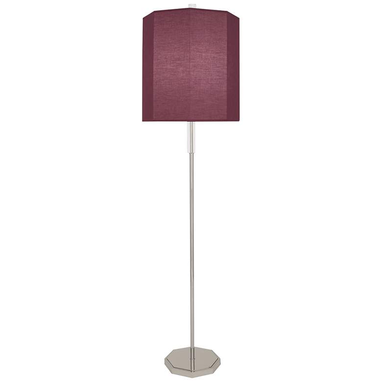 Image 1 Kate Polished Nickel Metal Floor Lamp w/ Vintage Wine Shade