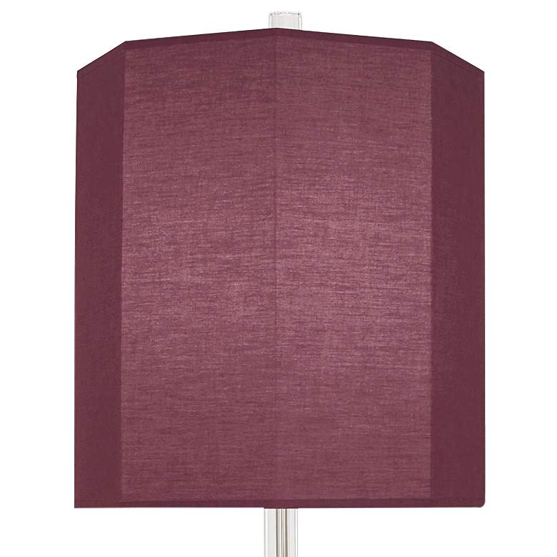 Image 2 Kate Polished Nickel Metal Floor Lamp w/ Vintage Wine Shade more views