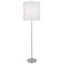 Kate Polished Nickel Metal Floor Lamp with Ascot White Shade