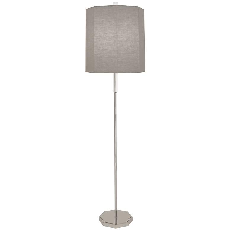 Image 1 Kate Polished Nickel Metal Floor Lamp with Smoke Gray Shade