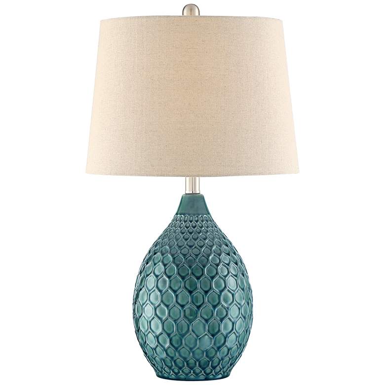 Image 2 Kate Sea Foam Ceramic Table Lamp by 360 Lighting with Dimmer with USB Port