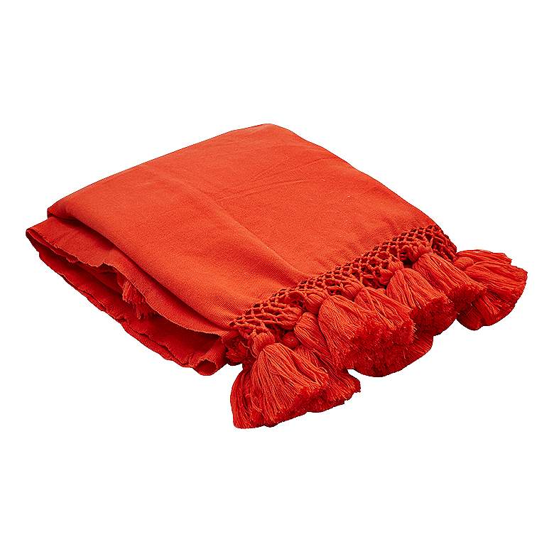 Image 1 Kate Spade New York Seaport Red Tassel Throw Blanket