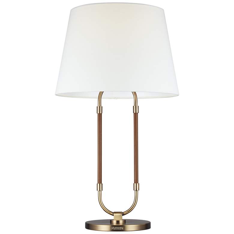 Image 2 Kate Time-Worn Brass and Saddle Leather LED Table Lamp by Ralph Lauren