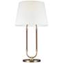 Kate Time-Worn Brass and Saddle Leather LED Table Lamp by Ralph Lauren