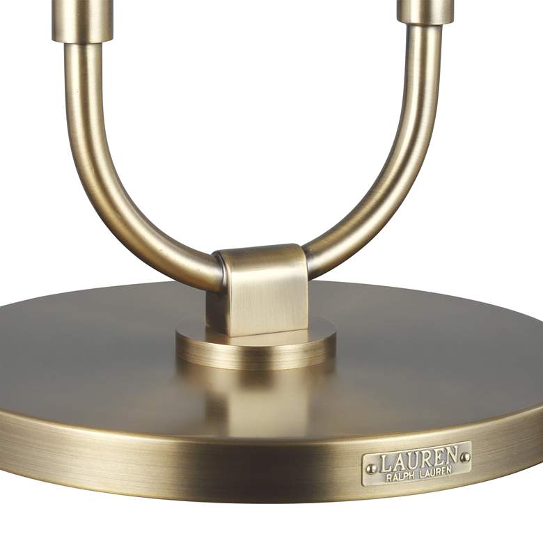 Image 5 Kate Time-Worn Brass and Saddle Leather LED Table Lamp by Ralph Lauren more views