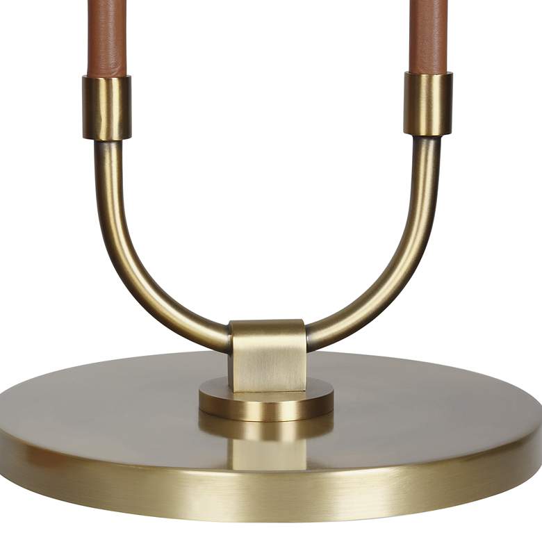 Image 7 Kate Time-Worn Brass and Saddle Leather LED Table Lamp by Ralph Lauren more views