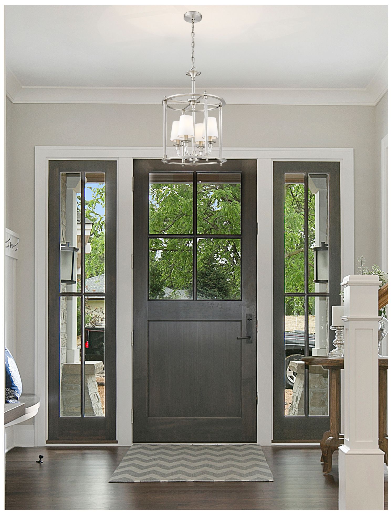 Image 7 Katerina by Z-Lite Brushed Nickel 16 inch 4 Light Chandelier more views