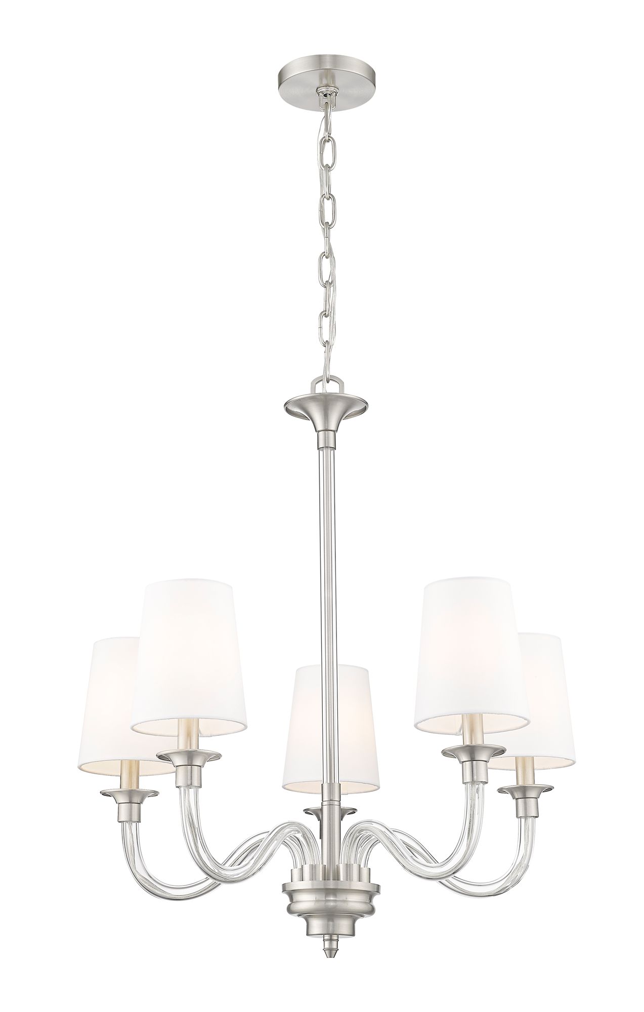 Image 2 Katerina by Z-Lite Brushed Nickel 24 inch 5 Light Chandelier more views