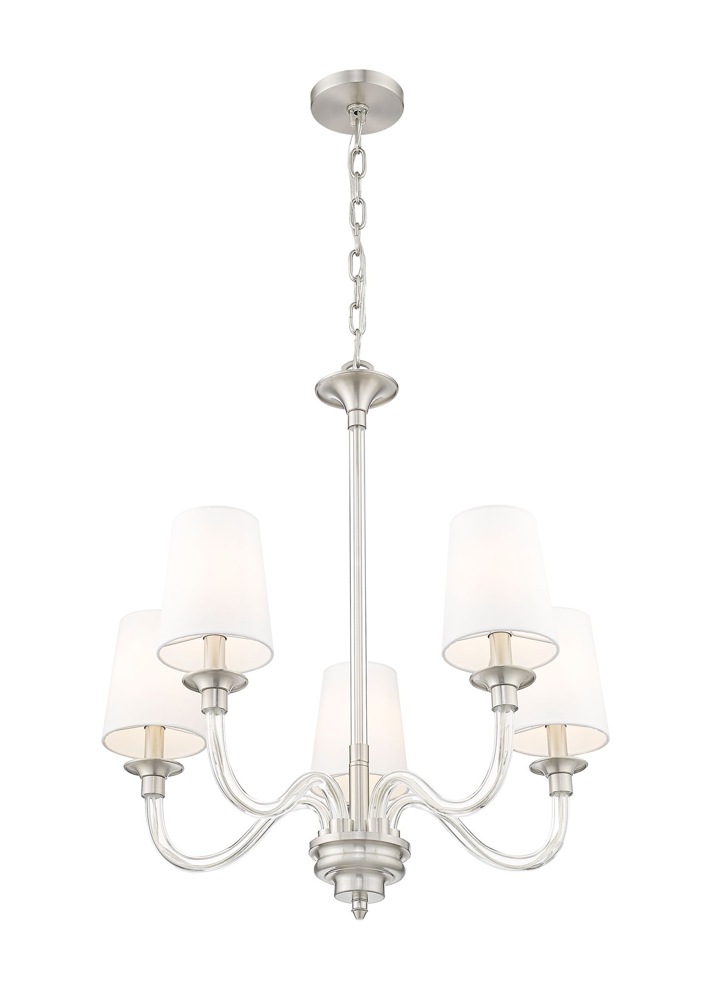 Image 3 Katerina by Z-Lite Brushed Nickel 24 inch 5 Light Chandelier more views