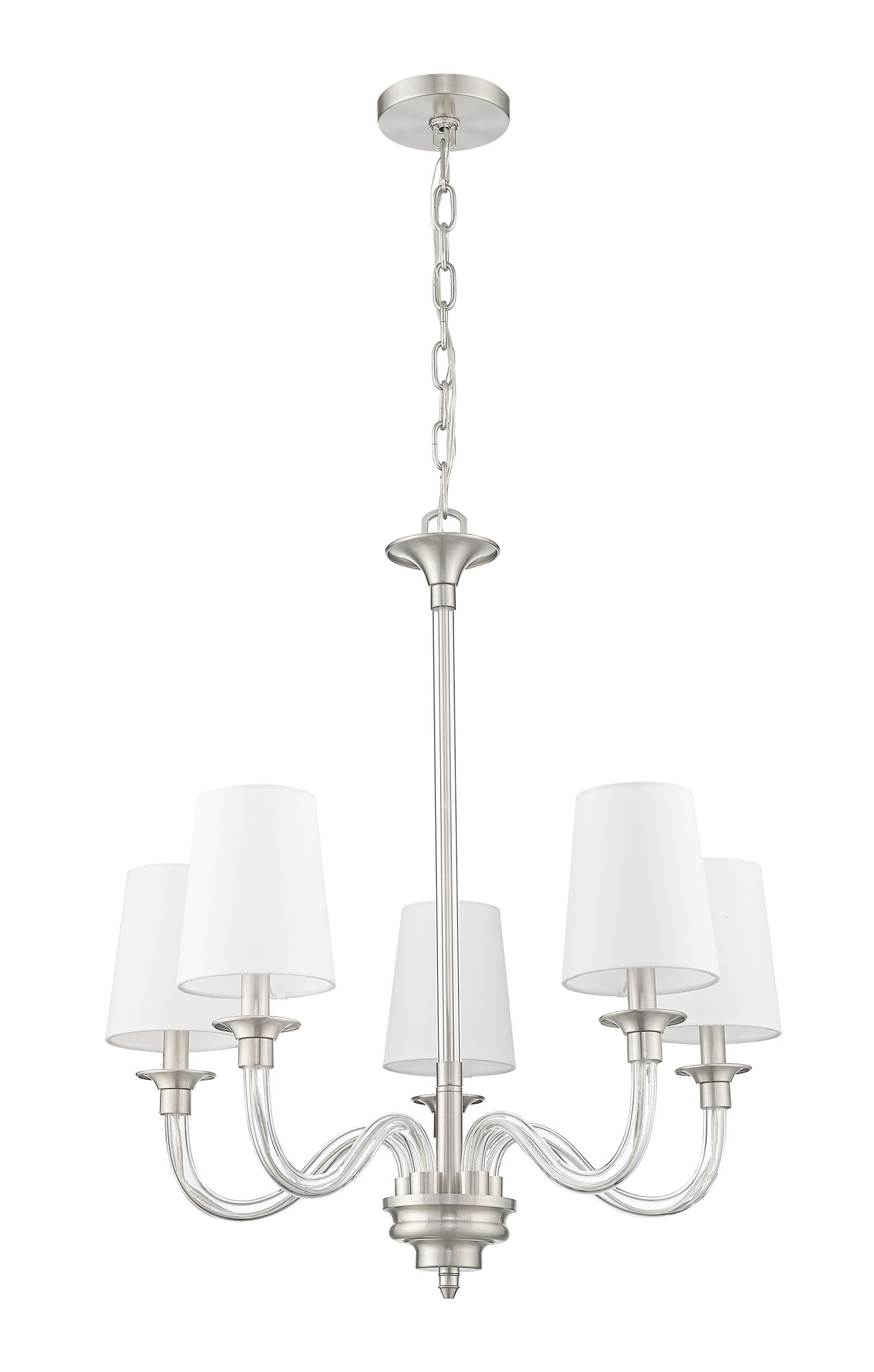 Image 5 Katerina by Z-Lite Brushed Nickel 24 inch 5 Light Chandelier more views