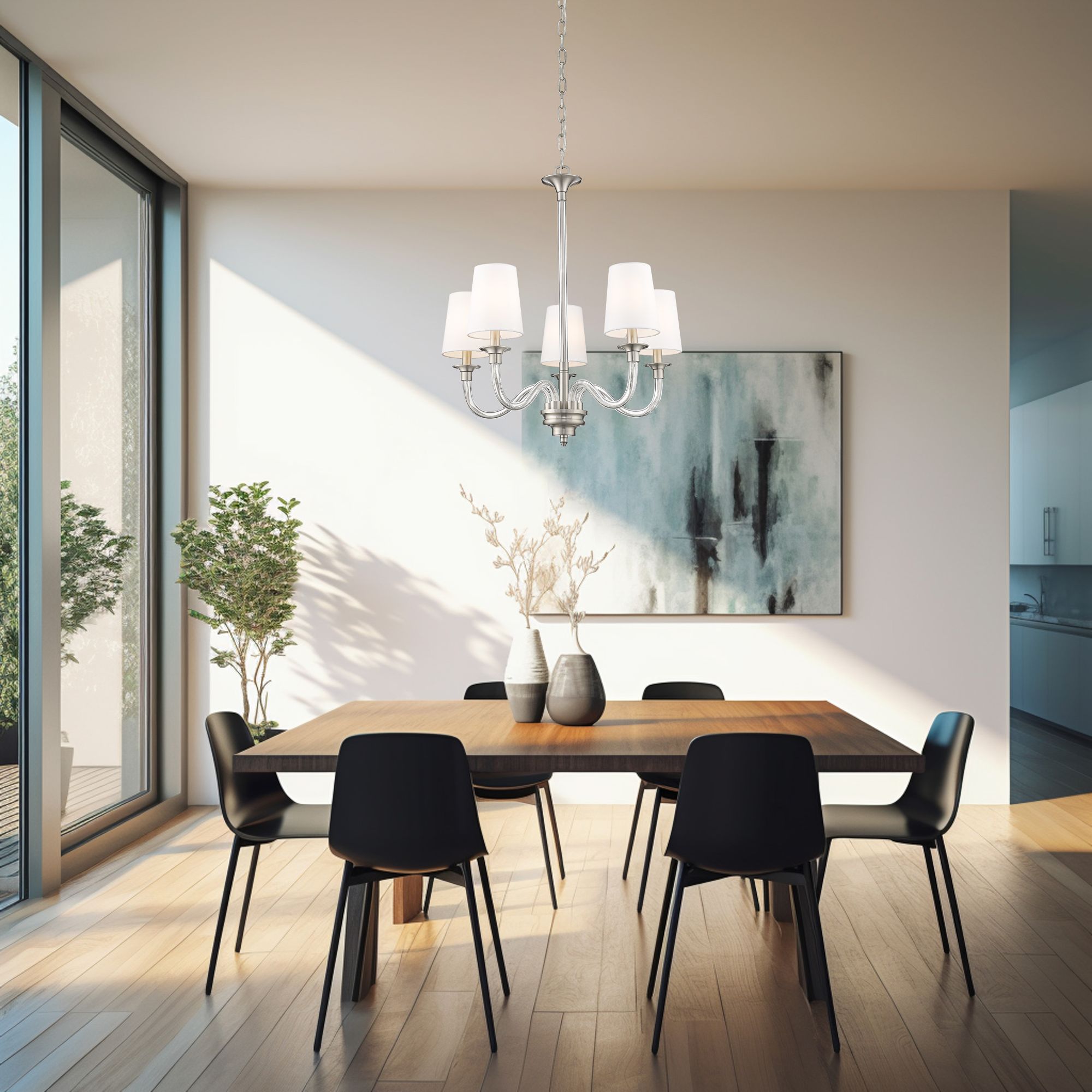 Katerina by Z-Lite Brushed Nickel 24 inch 5 Light Chandelier