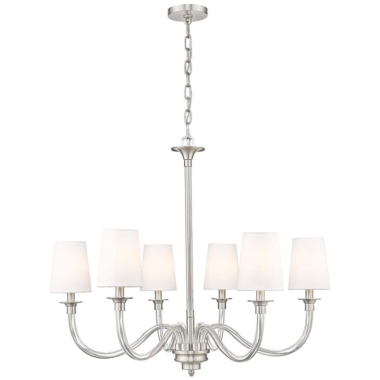 Image 1 Katerina by Z-Lite Brushed Nickel 32 inch 6 Light Chandelier