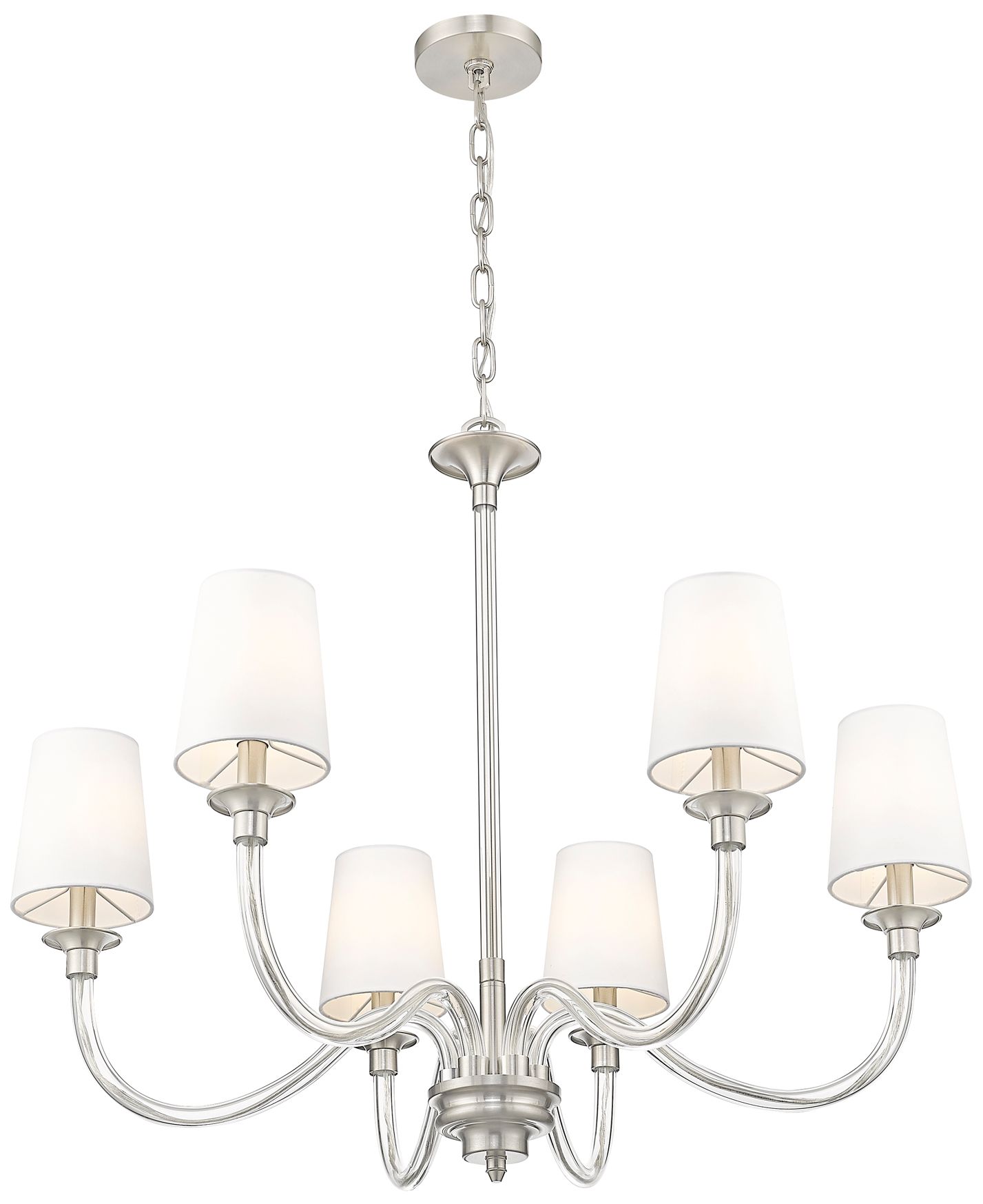 Image 3 Katerina by Z-Lite Brushed Nickel 32 inch 6 Light Chandelier more views