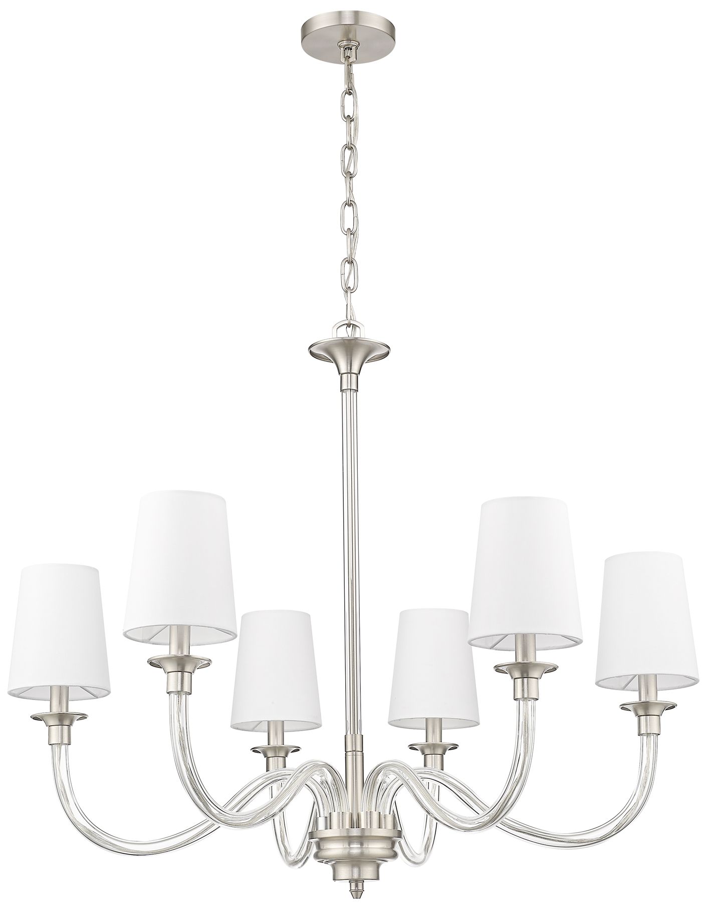 Image 5 Katerina by Z-Lite Brushed Nickel 32 inch 6 Light Chandelier more views