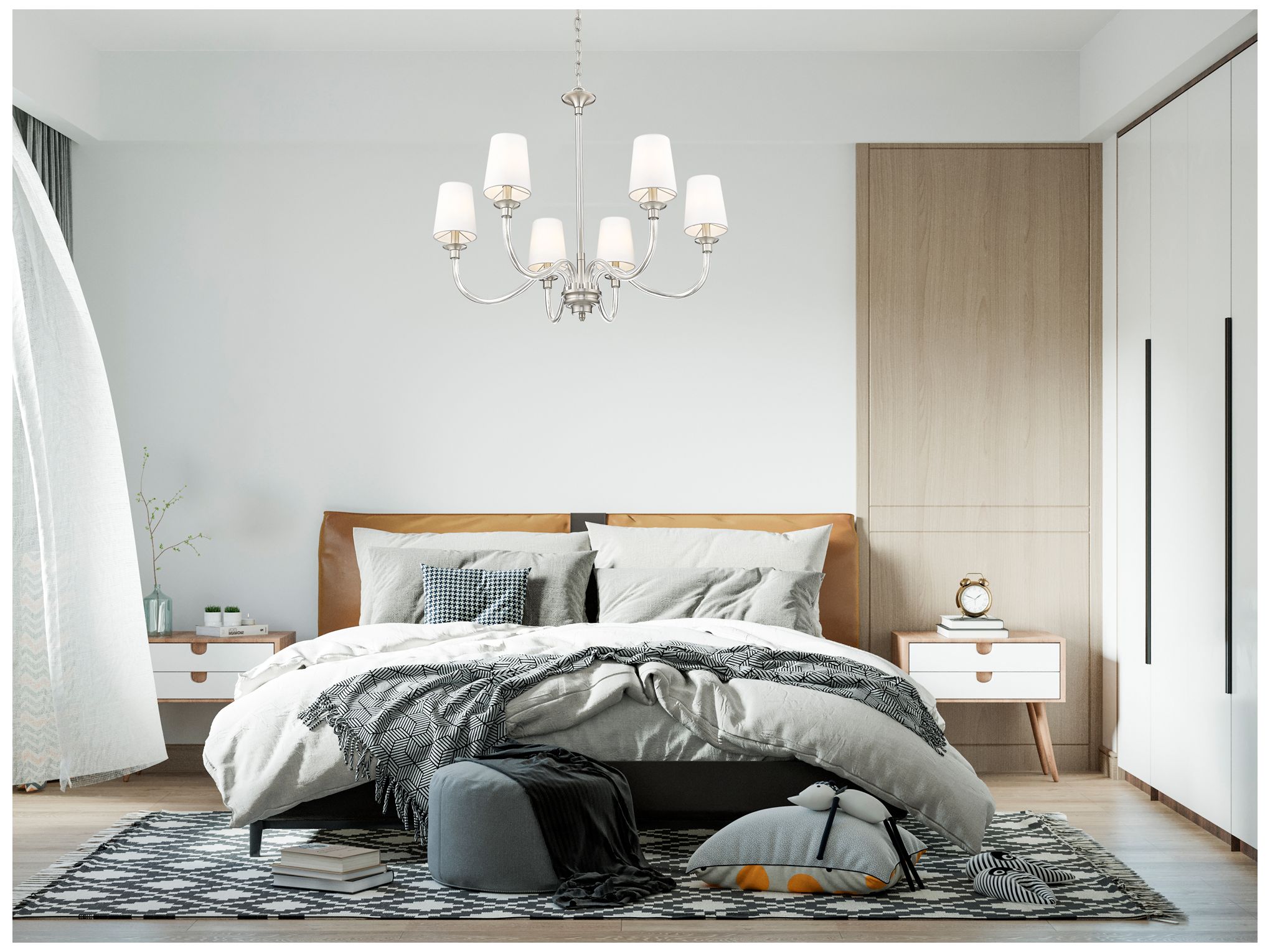 Image 7 Katerina by Z-Lite Brushed Nickel 32 inch 6 Light Chandelier more views