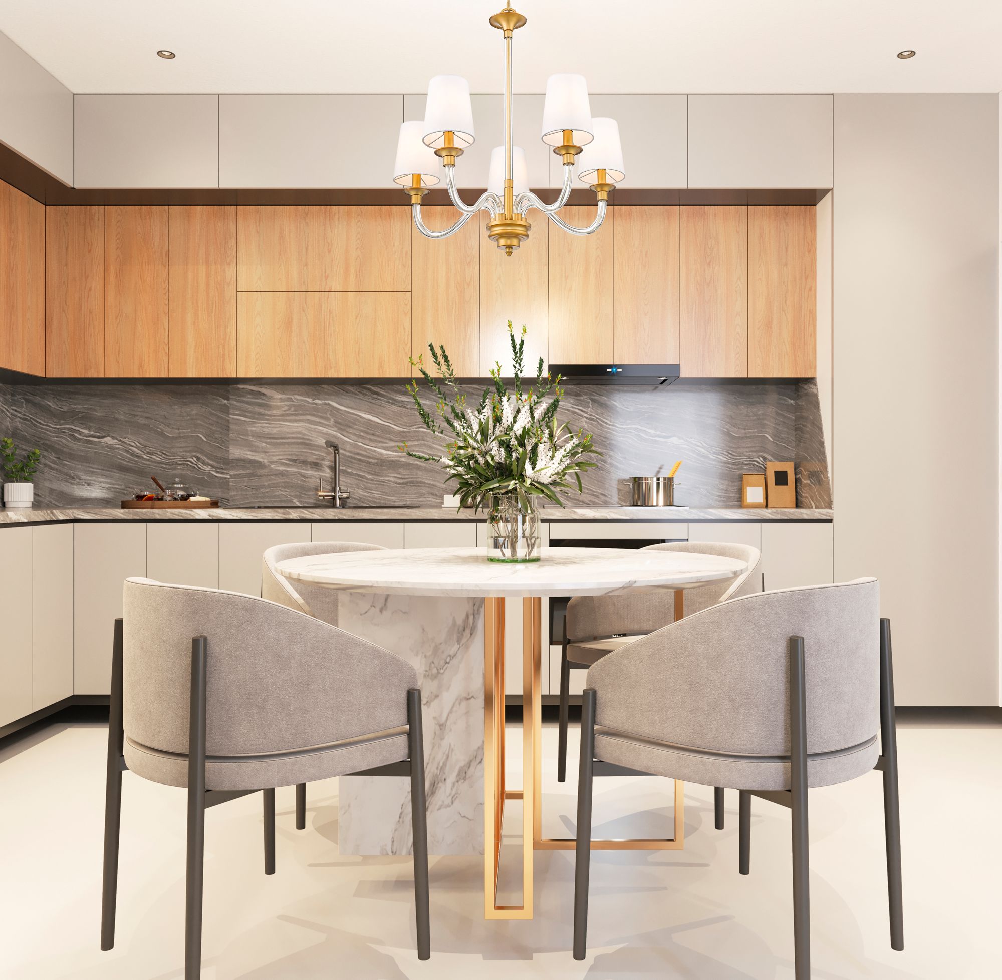 Image 6 Katerina by Z-Lite Rubbed Brass 24 inch 5 Light Chandelier more views