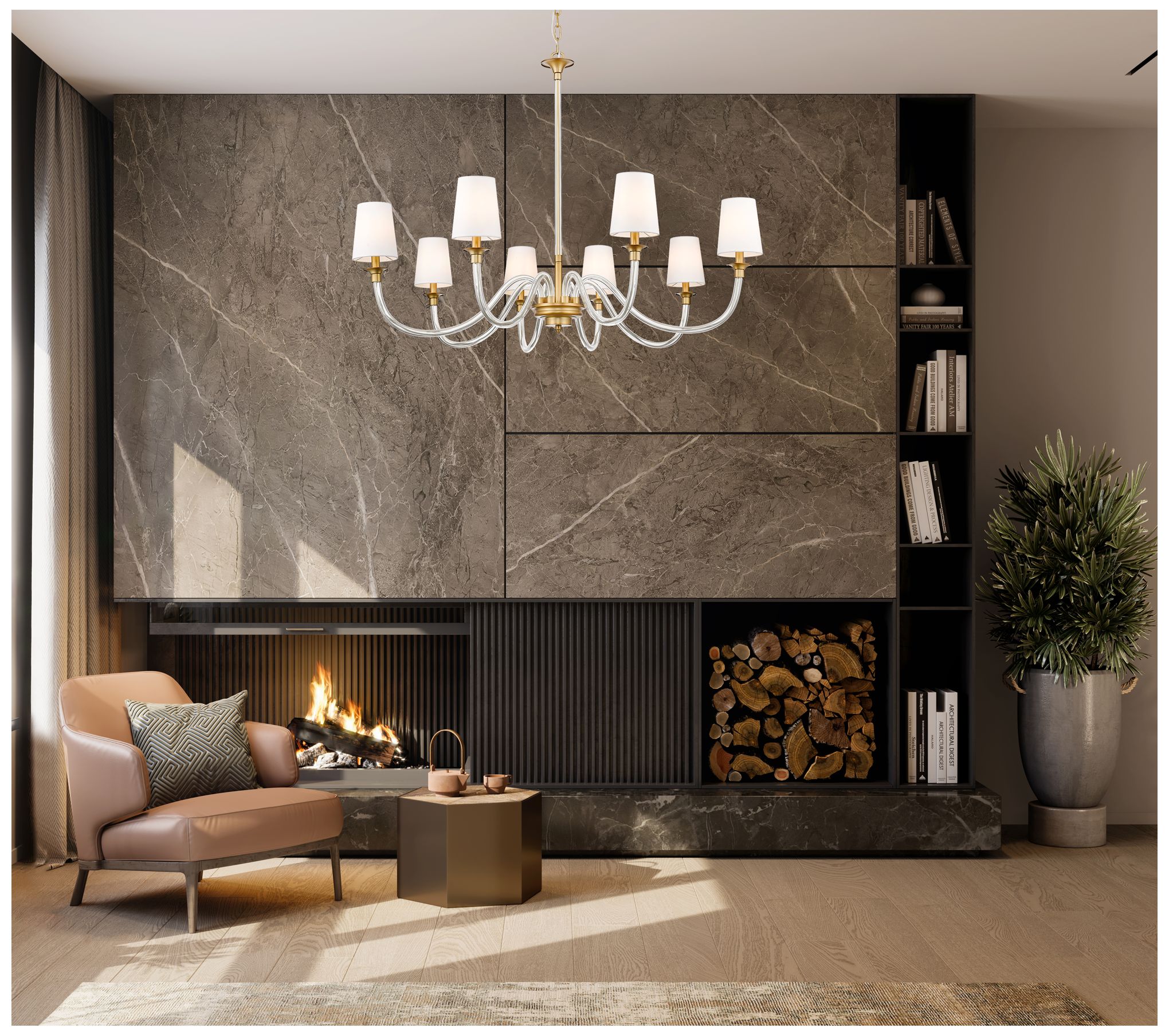 Image 7 Katerina by Z-Lite Rubbed Brass 46 inch 8 Light Chandelier more views