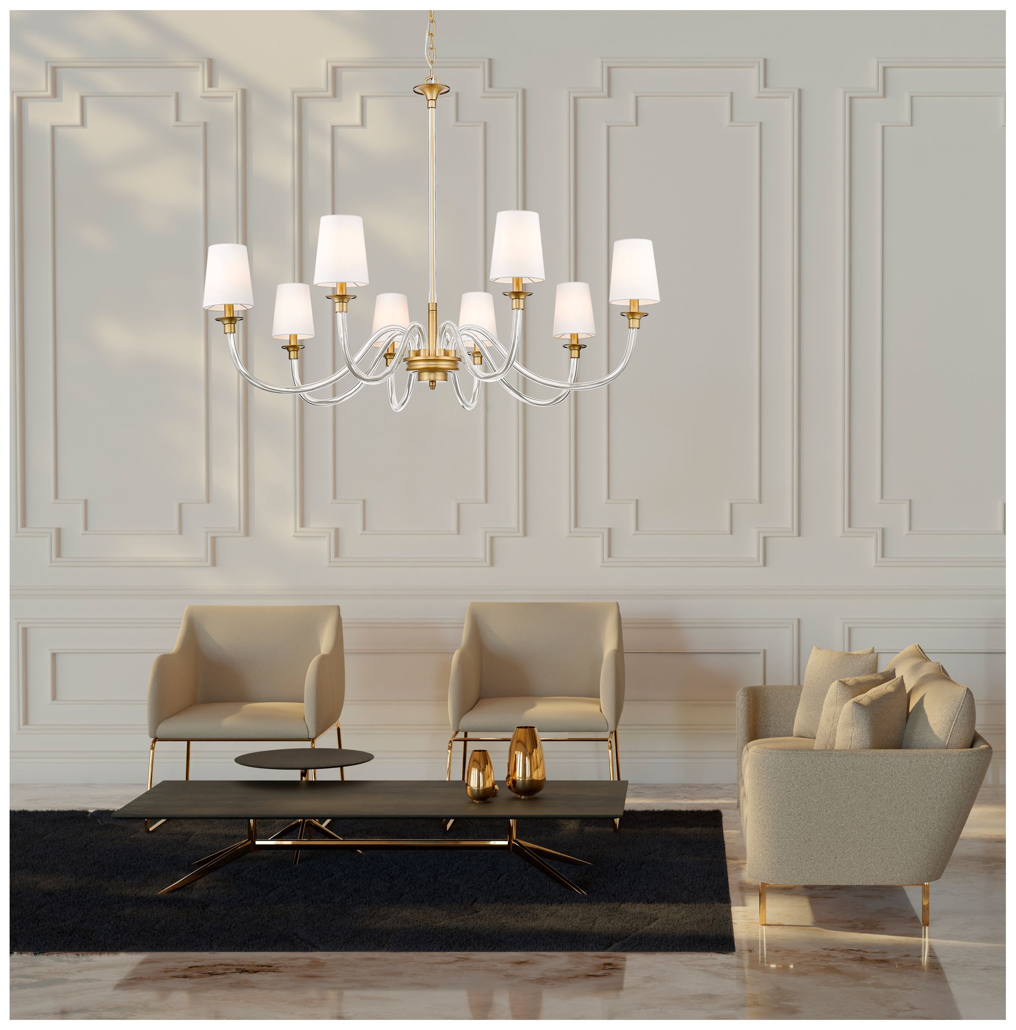 Katerina by Z-Lite Rubbed Brass 46 inch 8 Light Chandelier